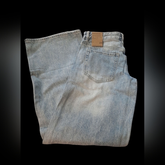 NWT PacSun Men' low rise Baggy Wide Jeans in Light Blue SIZE 23 - Picture 12 of 15